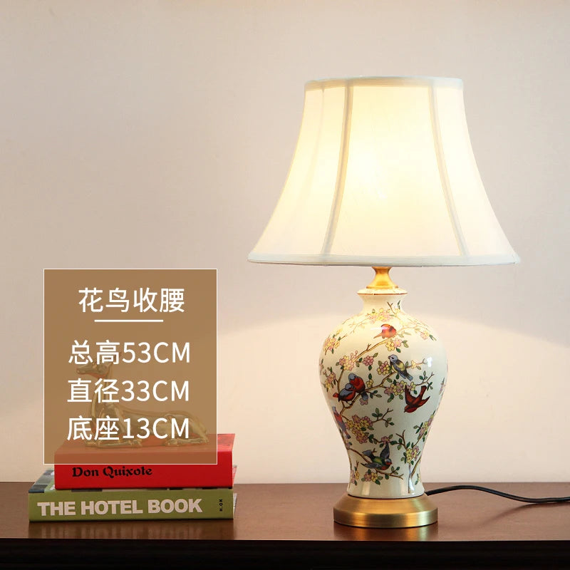 American-style Home Desk Lamp With Painted Patterns, Bedside Lamp For Home Decoration, Desk Lamp For Interior Decoration