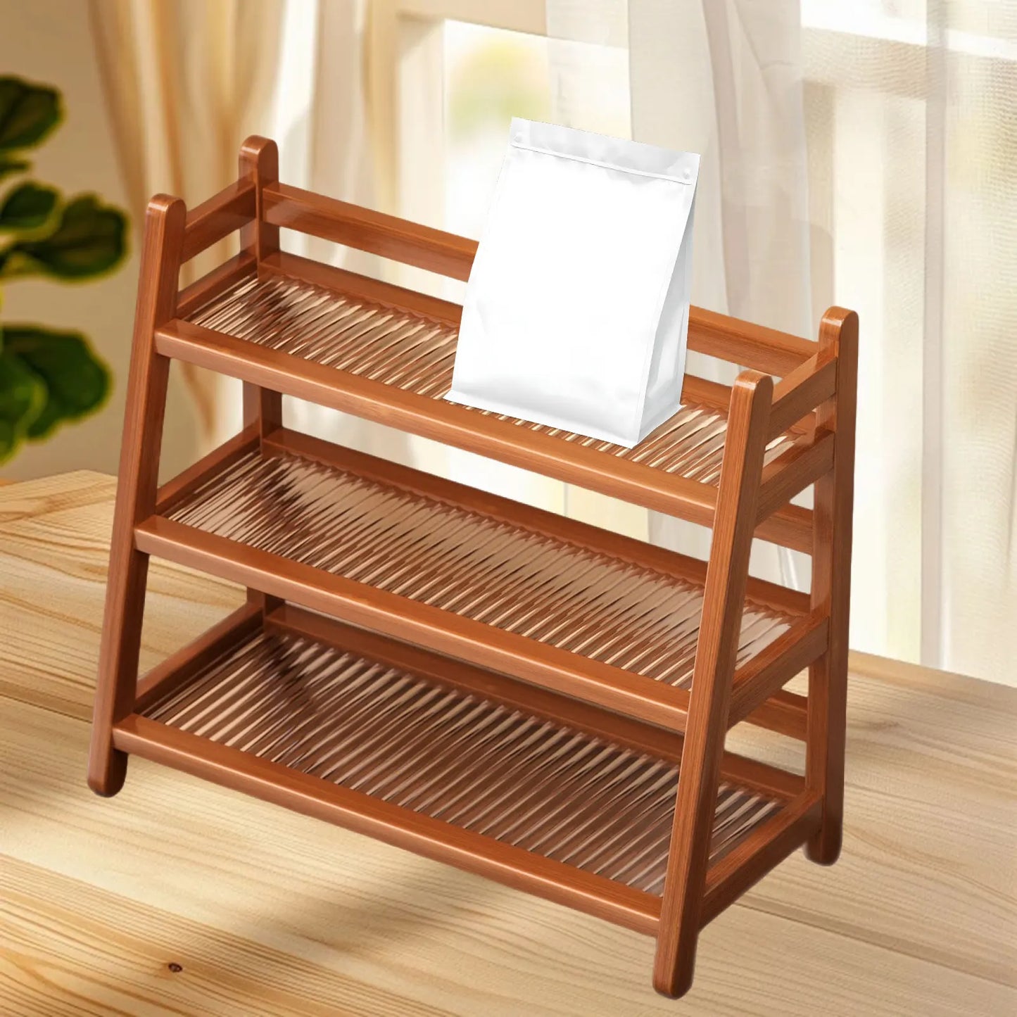 Syrup Bottle Holder Stand for Coffee Bar Mug Holder Seasoning Stand for Countertop Tabletop Kitchen Vanity Bar Accessories