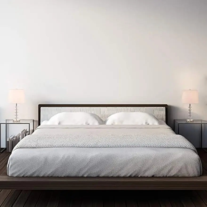 Bedside Table Lamp Set of 2 w/Off-White Drum Shade 23" Modern Clear Stacked Crystal Ball Nightstand for Bedroom Collection