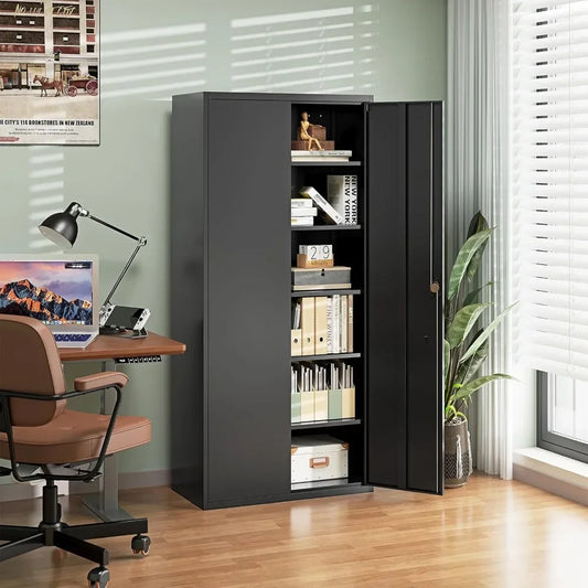 Metal Garage Storage Cabinets with Lock Door and Adjustable Shelves, Steel Tool Cabinets for Home,Office,Warehouse Organi