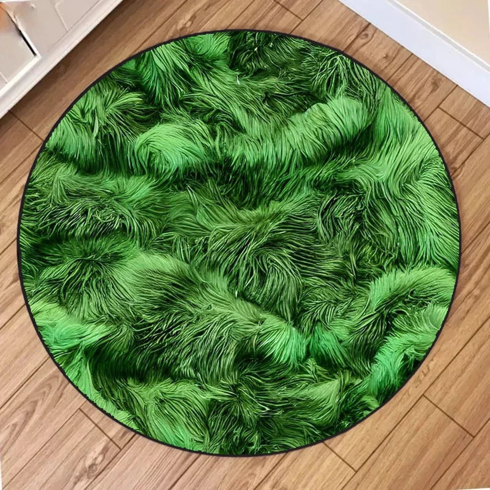Washable Round Carpet Simulated Moss Suitable for Bedroom Brown Bathroom Mat Indoor Floor for Living Room Coffee Table Kitchen