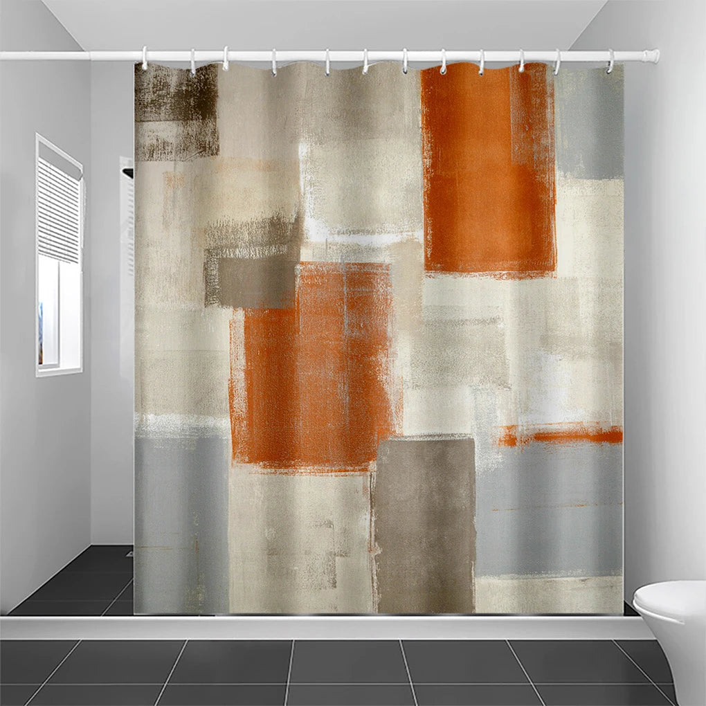 Privacy Protected Shower Curtain Set - Smooth Pulling Ring And Waterproof Extra Thick Bathroom Decor HZF04200 180X180cm