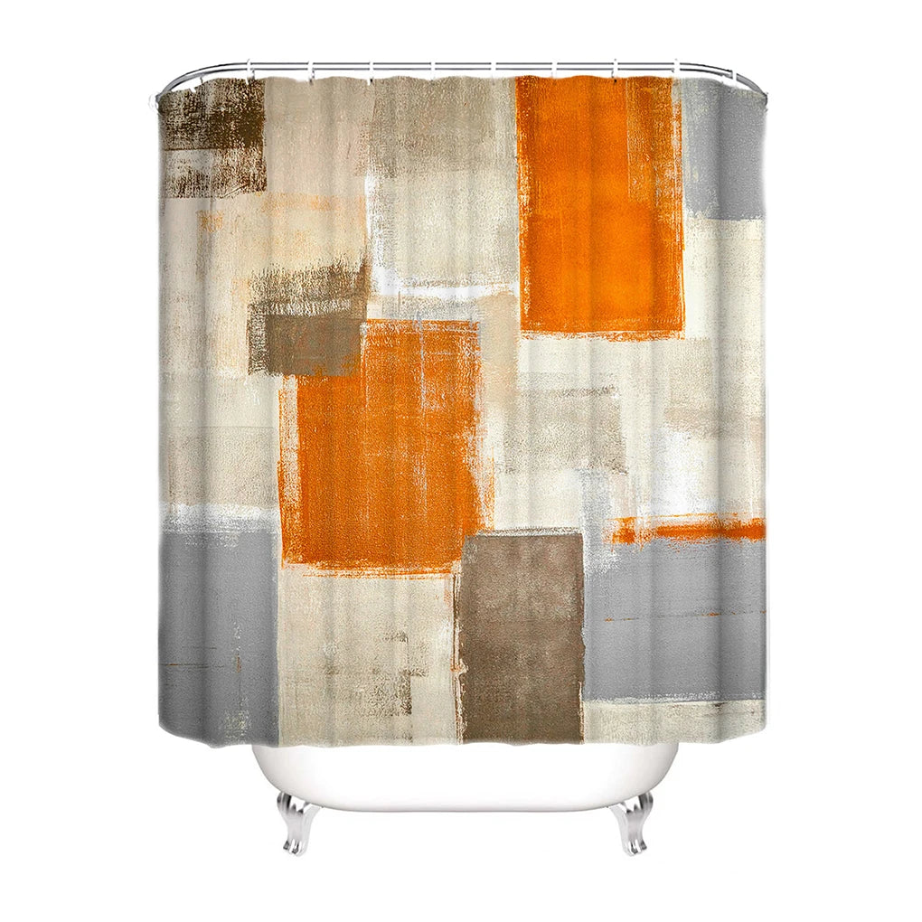 Privacy Protected Shower Curtain Set - Smooth Pulling Ring And Waterproof Extra Thick Bathroom Decor HZF04200 180X180cm