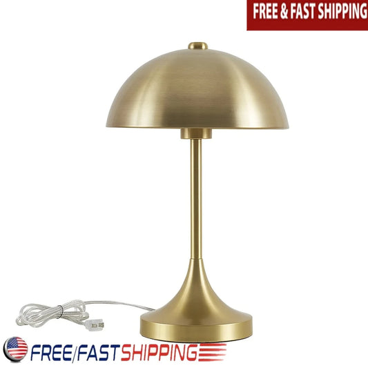 Brass Touch On Off Dome Table Lamp 18 Inch Modern Accent Lighting Living Room Bedroom Office Dorm Room