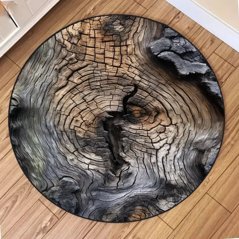 Washable Round Carpet Simulated Moss Suitable for Bedroom Brown Bathroom Mat Indoor Floor for Living Room Coffee Table Kitchen