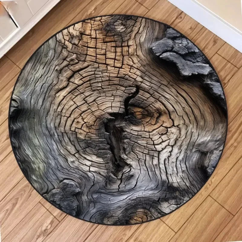 Washable Round Carpet Simulated Moss Suitable for Bedroom Brown Bathroom Mat Indoor Floor for Living Room Coffee Table Kitchen