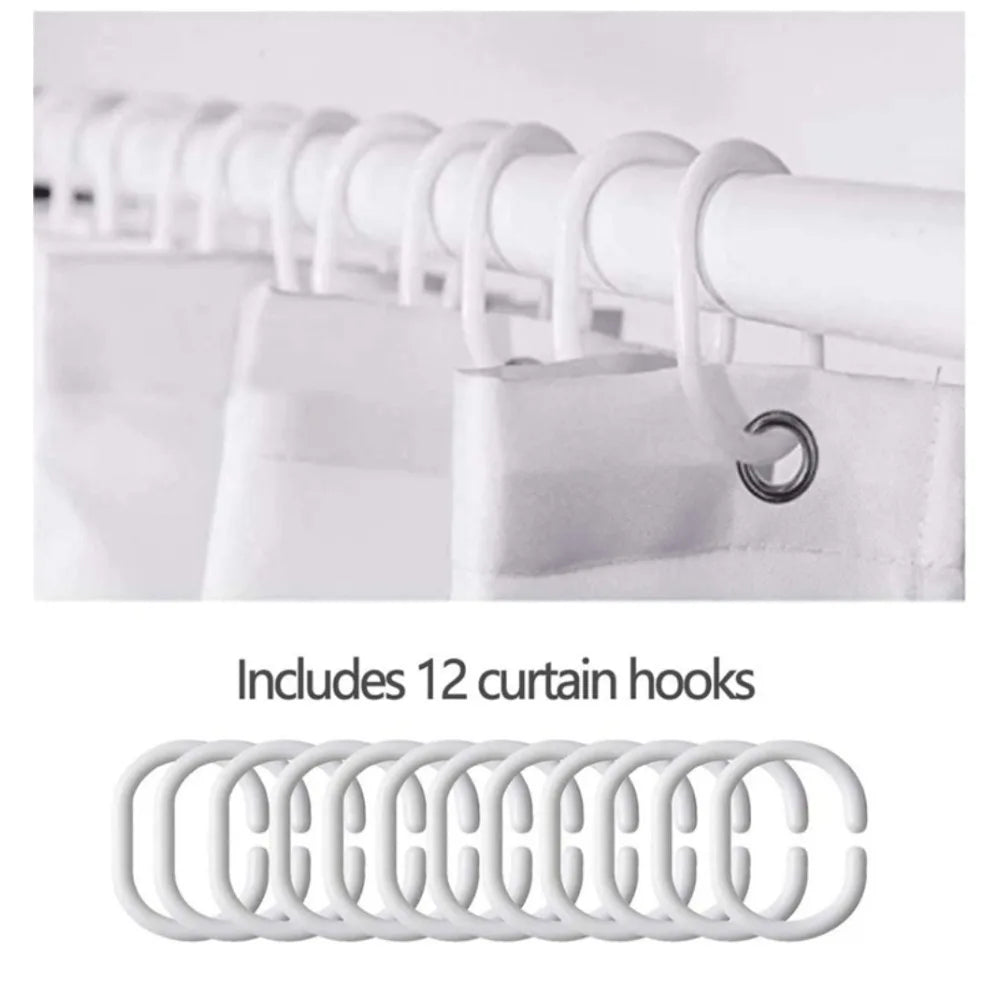 Christmas Heartful Little Deer Shower Curtain Washable Dirt-Resistant Shower Head waterproof Polyester Bath Curtain