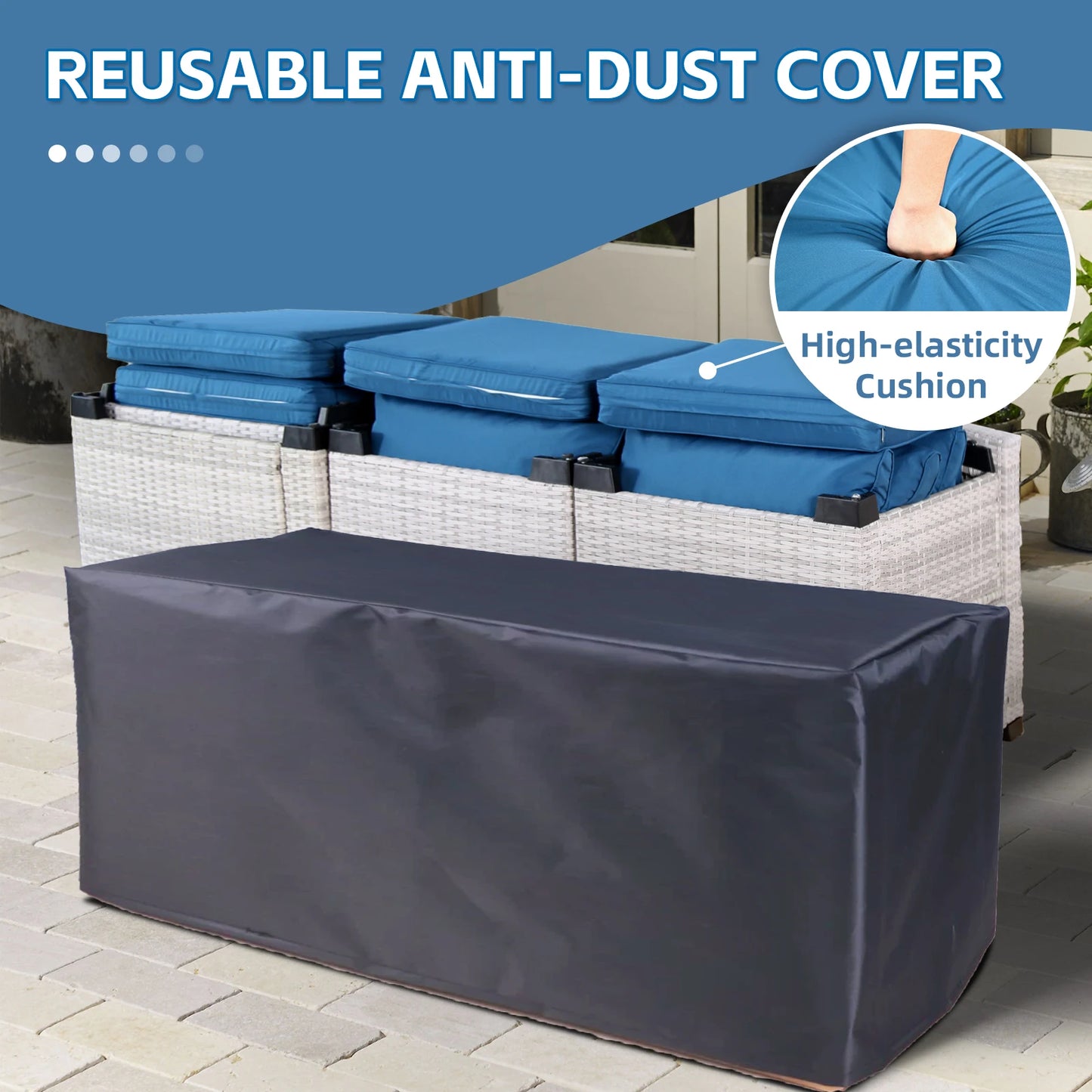 NAGA BAHNA Outdoor Patio Furniture, 7 Piece Outdoor Sectional Sofa PE Rattan Wicker Patio Conversation Sets with Thick Cushions