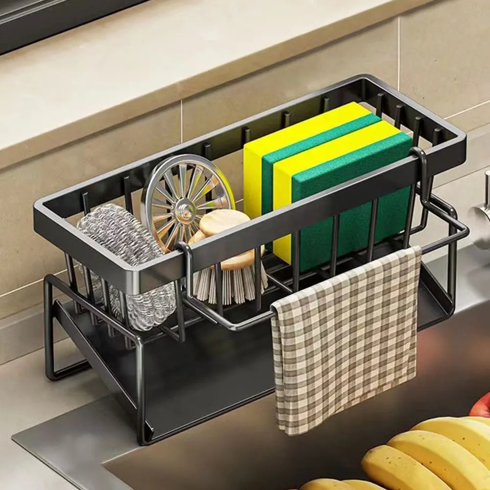 Sink Drain Rack Rust-Proof Sponge Storage Faucet Holder Scratch-Resistant Soap Drainer Towel Organizer Kitchen Accessories