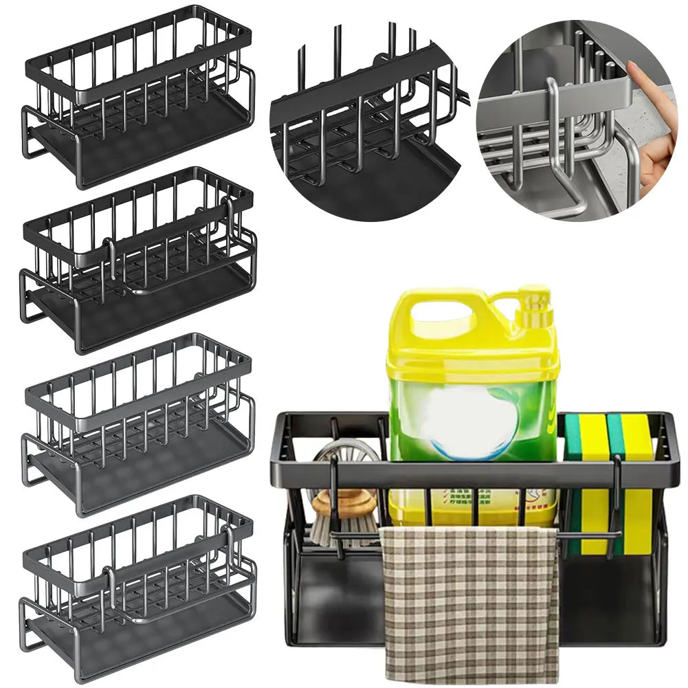 Sink Drain Rack Rust-Proof Sponge Storage Faucet Holder Scratch-Resistant Soap Drainer Towel Organizer Kitchen Accessories