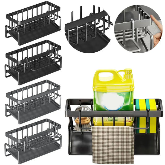 Sink Drain Rack Rust-Proof Sponge Storage Faucet Holder Scratch-Resistant Soap Drainer Towel Organizer Kitchen Accessories