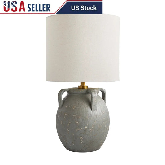 21 Inch Aged Blue Table Lamp with Shade Decorative Lighting Living Room Kitchen Guest Room Entryway Home Decor